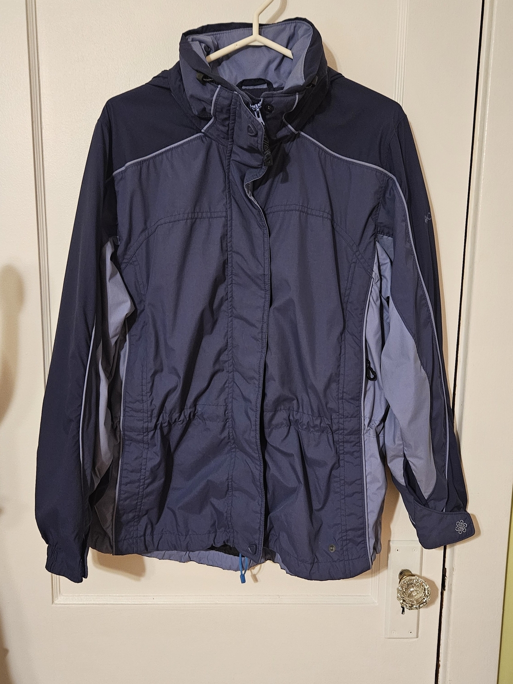 Women's Navy and Light Blue Waterproof Jacket